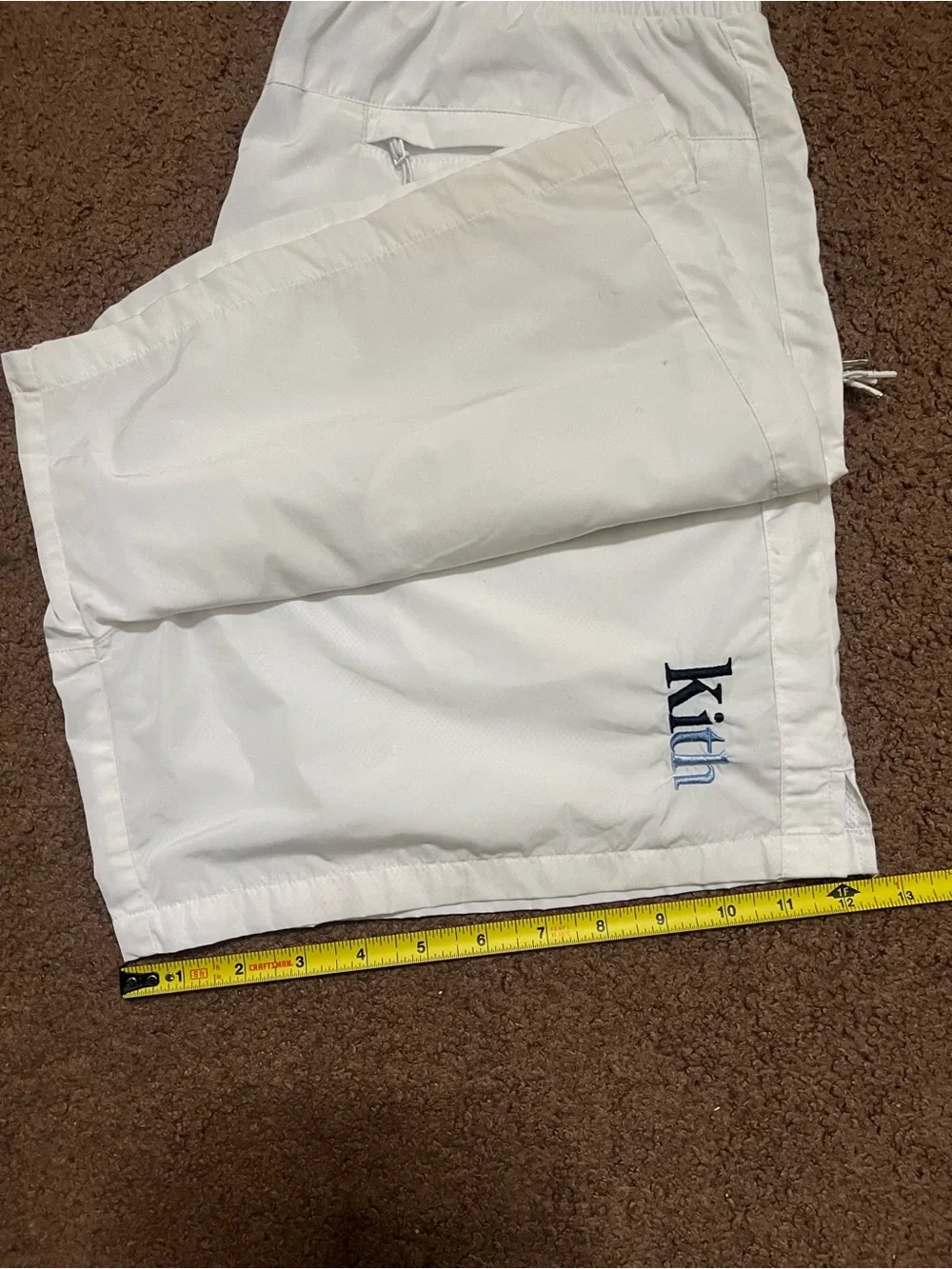 SS19 Kith White Nylon Meshed Lined Active Swim Shorts Size M *FLAWS*